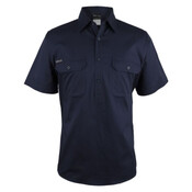 Mens Close Front Short Sleeve 150g Work Shirt