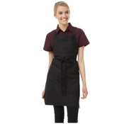 Two Patch Pocket Bib Apron - Black
