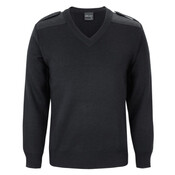 Mens Knitted Epaulette Jumper