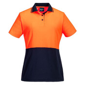 Womens Hi Vis Cotton Comfort Contrast Class D Short Sleeve Polo Shirt