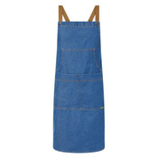 Denim Bib Apron With Pouch