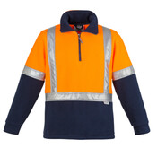 Mens Hi Vis Fleece Jumper Shoulder Taped