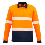 Unisex Hi Vis Segmented Long Sleeve Polo - Hoop Taped