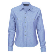 Womens Cotton Chambray Long Sleeve Shirt