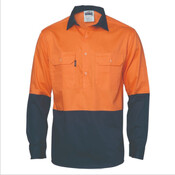 2 Tone Cool Breeze Close Front Cotton Shirt