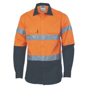 Mens HiVis D/N 2 Tone Drill Shirt with Generic R/Tape
