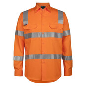 Mens Hi Vis (D+N) Long Sleeve 150G Vic Rail Shirt