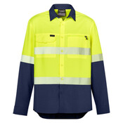 Mens Hi Vis Outdoor Segmented Tape Long Sleeve Shirt