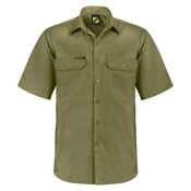 Mens Lightweight Short Sleeve Vented Cotton Drill Shirt