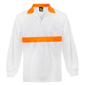 Unisex Food Industry Jac Shirt With Contrast Collar And Chestband - Long Sleeve