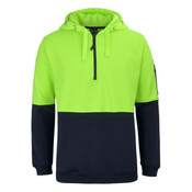 Mens Hi Vis Half Zip Hoodie