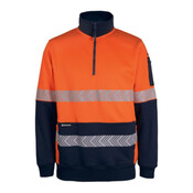 Mens Hi Vis 330G 1/2 Zip Segmented Tape Fleece