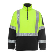 Mens Hi Vis (D+N) H Pattern Biomotion 1/2 Zip Polar Fleece