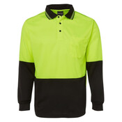 Hi Vis Long Sleeve Traditional Polo