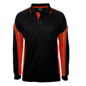Mens Street Panel Long Sleeve Polo