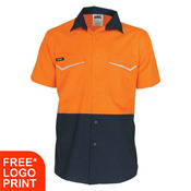 Two Tone RipStop Cotton Cool Short Sleeve Shirt
