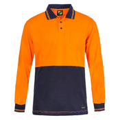 Mens Hi Vis Light Weight Polo Long Sleeves