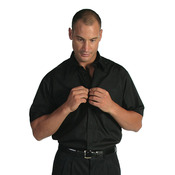 Mens Polyester Cotton Business Shirt Short Sleeve