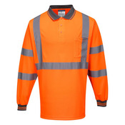 Hi-Vis X Back Polo Shirt Long Sleeve