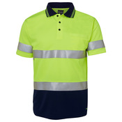Mens Hi Vis Short Sleeve (D+N) Trad Polo