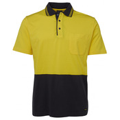 Mens Hi Vis Short Sleeve Cotton Polo
