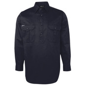 Mens Long Sleeve 190G Close Front Work Shirt