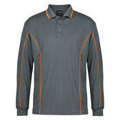 Mens Podium Long Sleeve Piping Polo