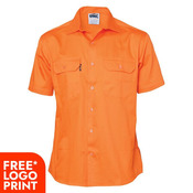Cotton Drill Work Shirt - Short Sleeve