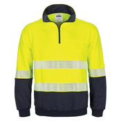 Mens Segment Taped 1/2 Zip Fleecy Windcheater