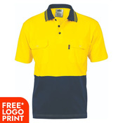 Cool Breeze 2 Tone Cotton Jersey Polo with Twin Chest Pocket