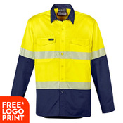 Mens Rugged Cooling Hi Vis Segmented Tape Long Sleeves Shirt