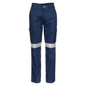 Womens Cotton Drill Cargo Pants with 3M Reflective Tape
