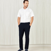 Mens Comfort Waist Flat Front Pant